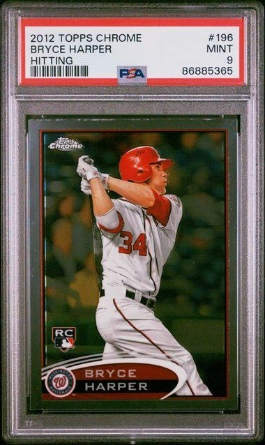 Bryce Harper 2012 Topps Chrome Hitting #196 (PSA 9) at PristineAuction.com Bryce Harper 2012 Topps Chrome Hitting #196 (PSA 9) at PristineAuction.com