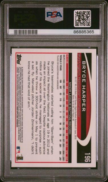 Bryce Harper 2012 Topps Chrome Hitting #196 (PSA 9) at PristineAuction.com Bryce Harper 2012 Topps Chrome Hitting #196 (PSA 9) at PristineAuction.com