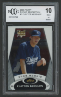 Clayton Kershaw 2008 Finest Rookie Redemption #7 (BCCG 10) at PristineAuction.com