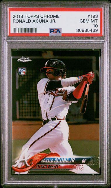 Ronald Acuna Jr. 2018 Topps Chrome #193 RC (PSA 10) at PristineAuction.com Ronald Acuna Jr. 2018 Topps Chrome #193 RC (PSA 10) at PristineAuction.com