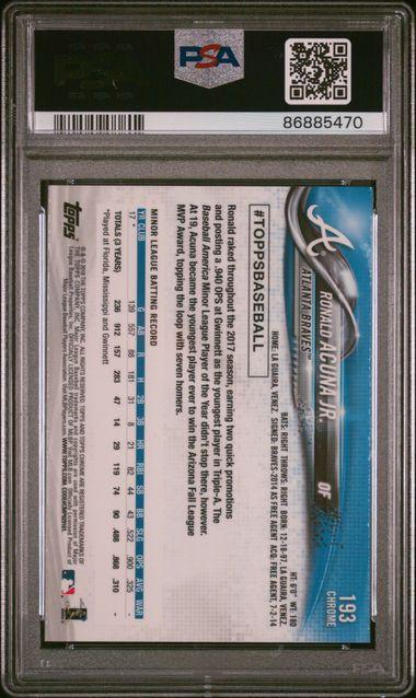 Ronald Acuna Jr. 2018 Topps Chrome #193 RC (PSA 10) at PristineAuction.com Ronald Acuna Jr. 2018 Topps Chrome #193 RC (PSA 10) at PristineAuction.com
