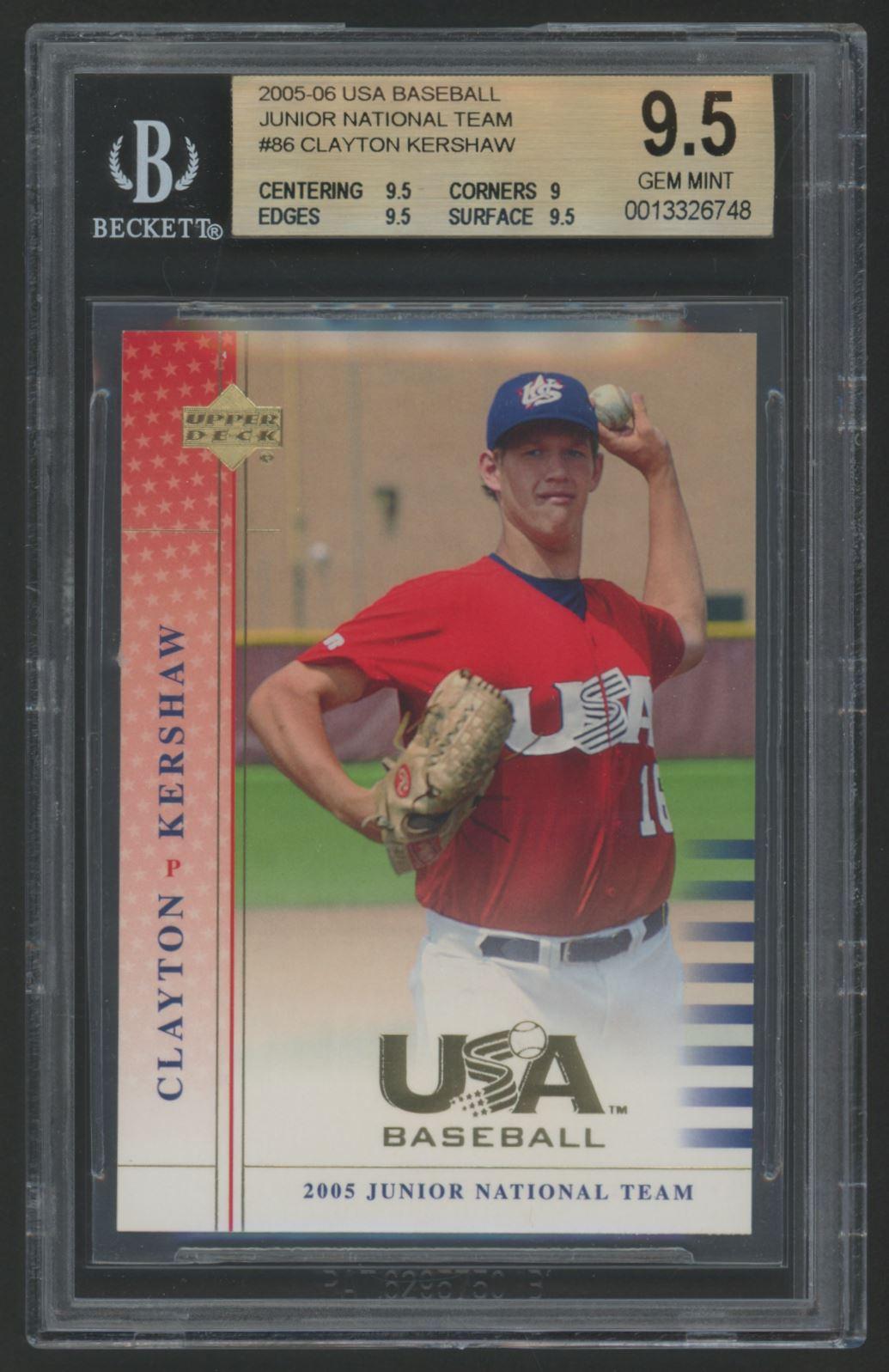 Clayton Kershaw 2005-06 USA Baseball Junior National Team #86 (BGS 9.5) at PristineAuction.com Clayton Kershaw 2005-06 USA Baseball Junior National Team #86 (BGS 9.5) at PristineAuction.com