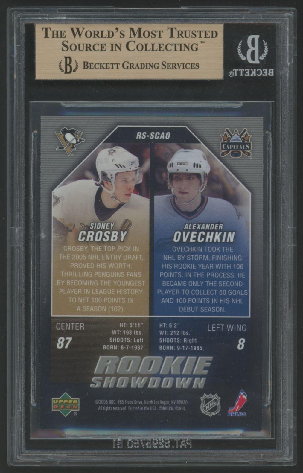 Sidney Crosby / Alexander Ovechkin 2006 Upper Deck Rookie Showdown #RSSCAO (BGS 9.5) at PristineAuction.com Sidney Crosby / Alexander Ovechkin 2006 Upper Deck Rookie Showdown #RSSCAO (BGS 9.5) at PristineAuction.com