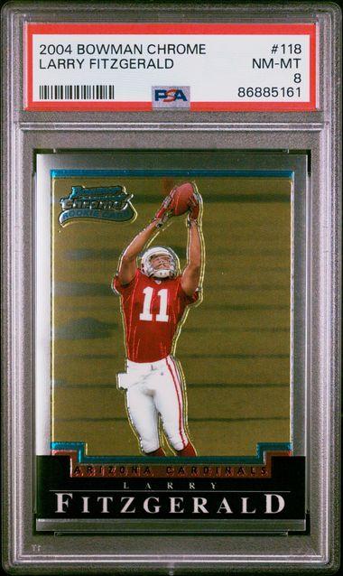 Larry Fitzgerald 2004 Bowman Chrome #118 RC (PSA 8) at PristineAuction.com Larry Fitzgerald 2004 Bowman Chrome #118 RC (PSA 8) at PristineAuction.com