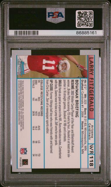 Larry Fitzgerald 2004 Bowman Chrome #118 RC (PSA 8) at PristineAuction.com Larry Fitzgerald 2004 Bowman Chrome #118 RC (PSA 8) at PristineAuction.com