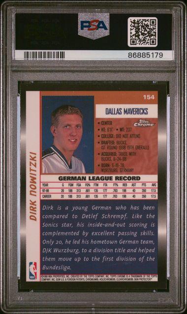 Dirk Nowitzki 1998-99 Topps Chrome #154 RC (PSA 7) at PristineAuction.com Dirk Nowitzki 1998-99 Topps Chrome #154 RC (PSA 7) at PristineAuction.com
