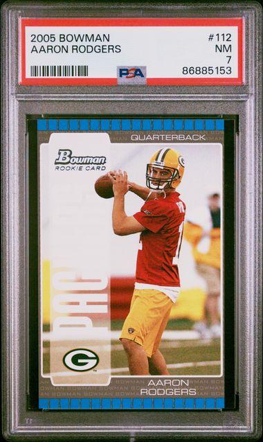 Aaron Rodgers 2005 Bowman #112 RC (PSA 7) at PristineAuction.com Aaron Rodgers 2005 Bowman #112 RC (PSA 7) at PristineAuction.com