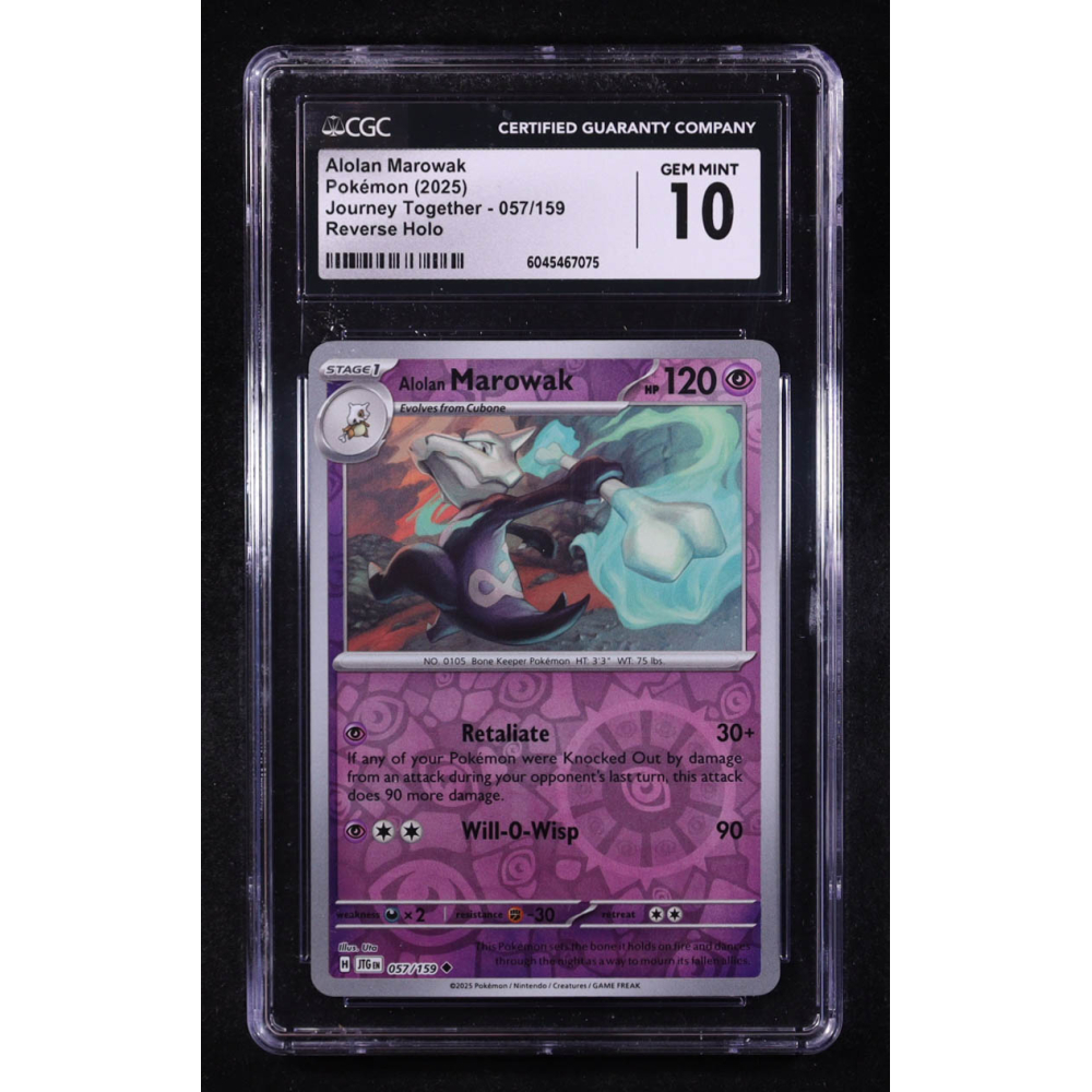 Alolan Marowak 2025 Pokemon Journey Together #057 (CGC 10) at PristineAuction.com