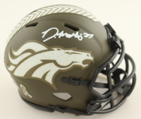 Damarri Mathis Signed Broncos Salute To Service Alternate Speed Mini Helmet (JSA) at PristineAuction.com