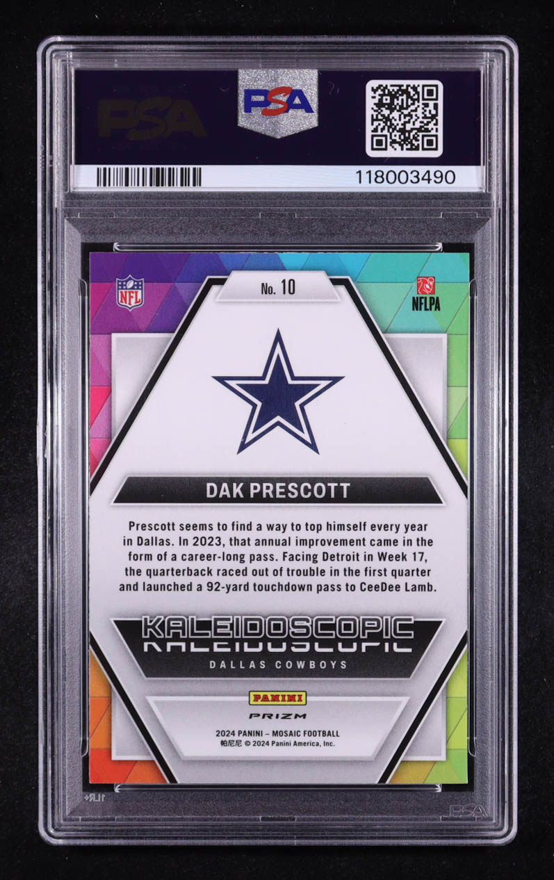 Dak Prescott 2024 Panini Mosaic Kaleidoscopic #10 (PSA 9) at PristineAuction.com Dak Prescott 2024 Panini Mosaic Kaleidoscopic #10 (PSA 9) at PristineAuction.com