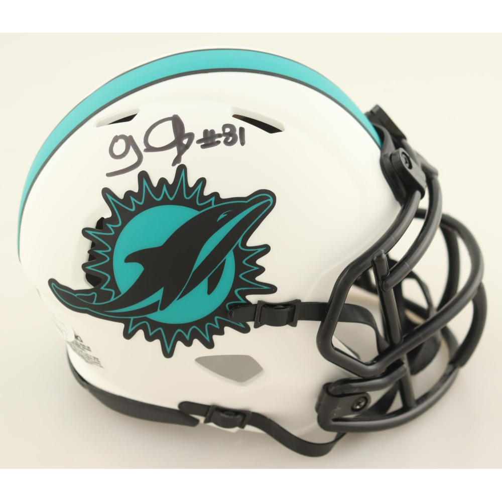 OJ McDuffie Signed Dolphins Lunar Eclipse Alternate Speed Mini Helmet (JSA) at PristineAuction.com
