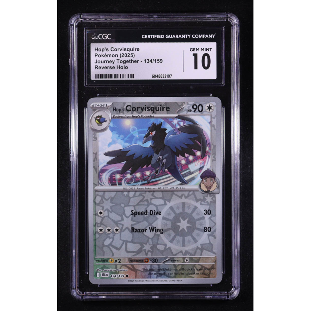 Corvisquire 2025 Pokemon Journey Together #134 (CGC 10) at PristineAuction.com