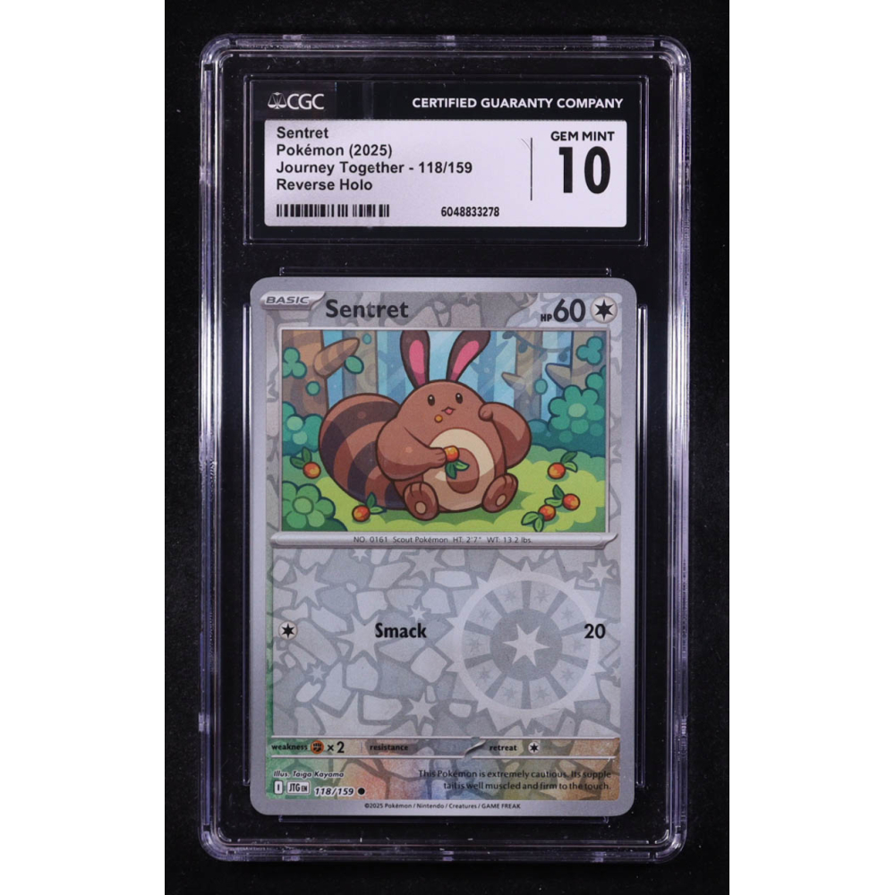 Sentret 2025 Pokemon Journey Together #118 (CGC 10) at PristineAuction.com