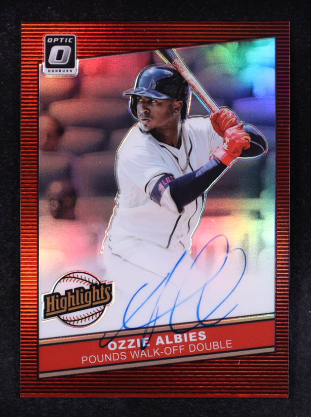 Ozzie Albies 2020 Donruss Optic Highlights Signatures Red #15 #23/50 at PristineAuction.com Ozzie Albies 2020 Donruss Optic Highlights Signatures Red #15 #23/50 at PristineAuction.com