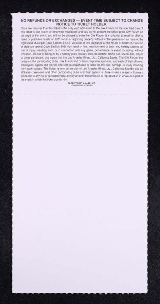 Kings 1993-94 Great Western Forum NHL Game Ticket at PristineAuction.com Kings 1993-94 Great Western Forum NHL Game Ticket at PristineAuction.com