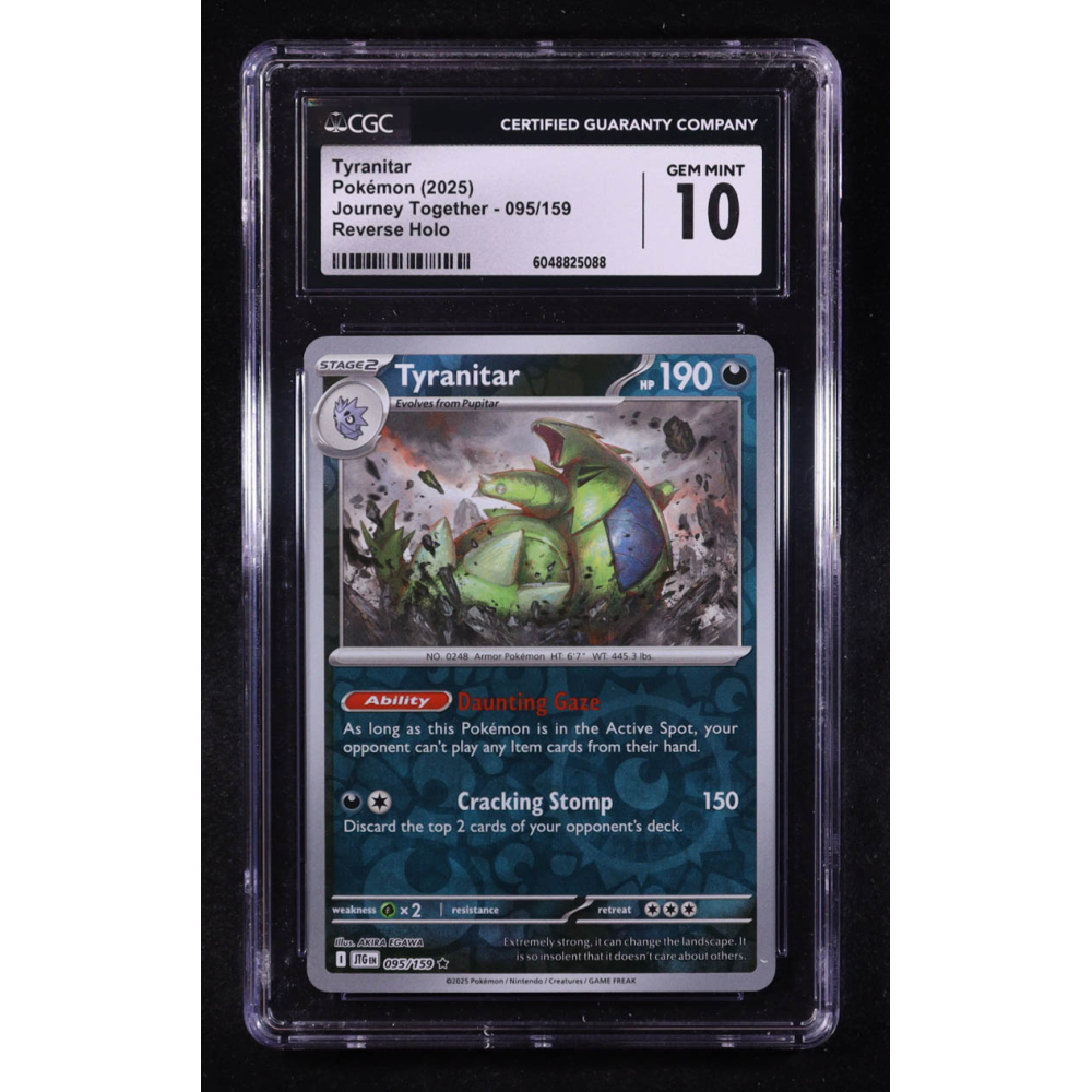 Tyranitar 2025 Pokemon Journey Together #095 (CGC 10) at PristineAuction.com