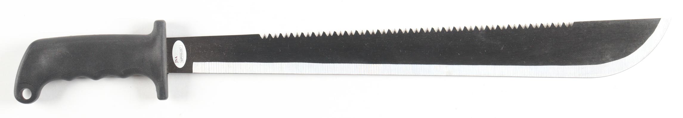 Kane Hodder Signed "Friday the 13th" 23" Steel Machete Inscribed "Jason 7, 8, 9, X" (JSA) at PristineAuction.com Kane Hodder Signed "Friday the 13th" 23" Steel Machete Inscribed "Jason 7, 8, 9, X" (JSA) at PristineAuction.com