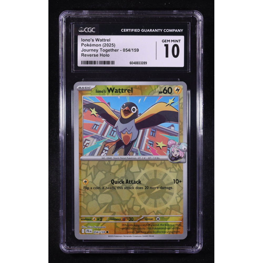 Iono's Wattrel 2025 Pokemon Journey Together #054 (CGC 10) at PristineAuction.com