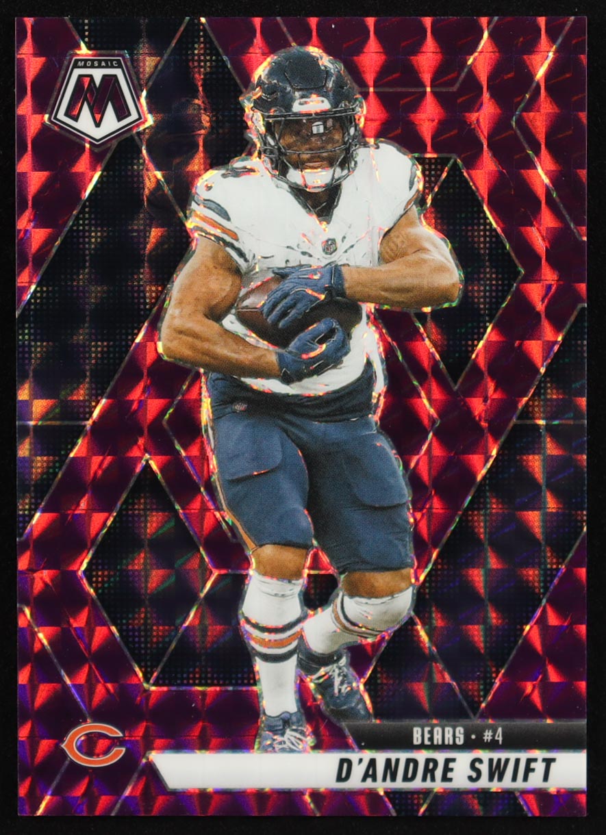 D'Andre Swift 2025 Panini Mosaic Mosaic Purple #213 #25/49 at PristineAuction.com D'Andre Swift 2025 Panini Mosaic Mosaic Purple #213 #25/49 at PristineAuction.com