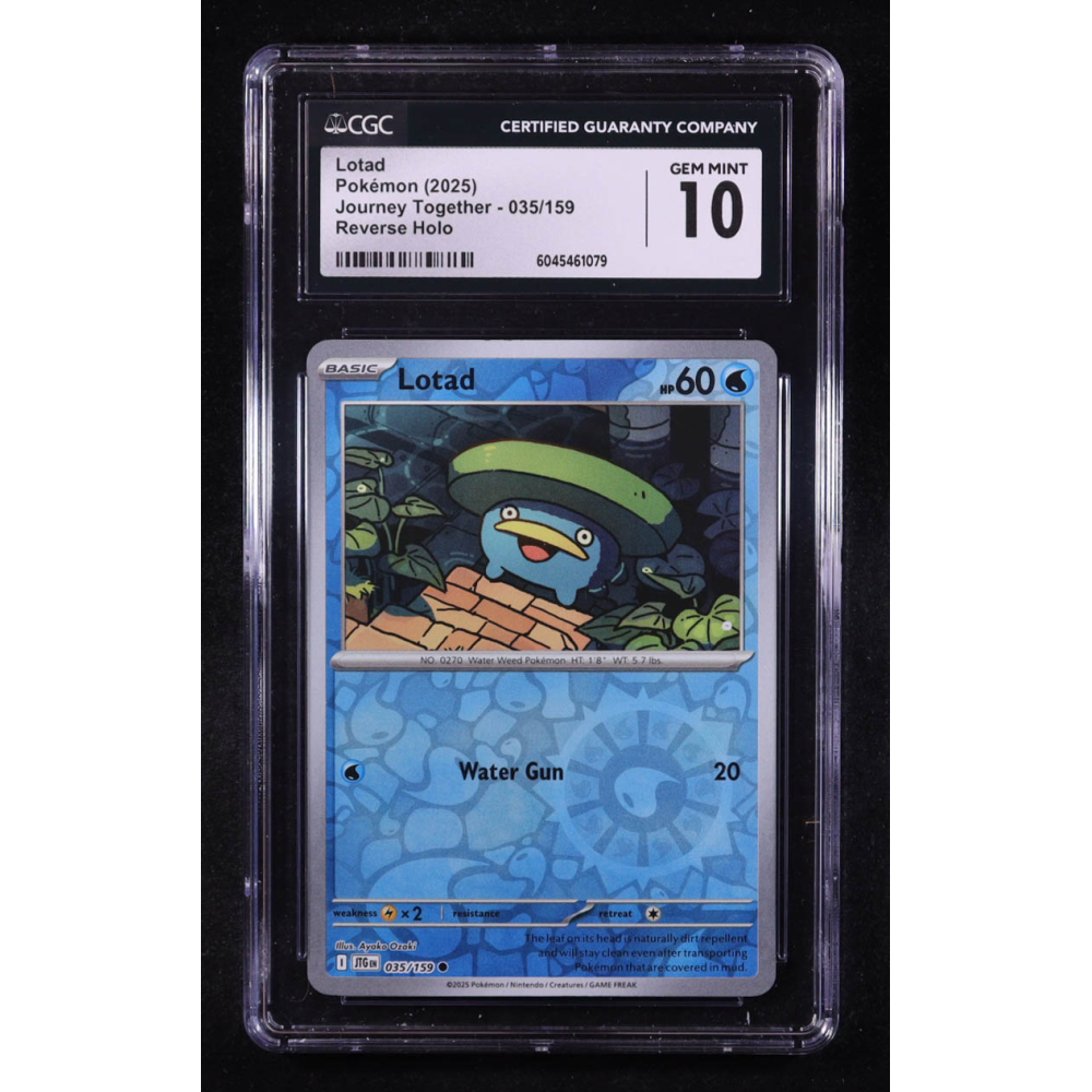 Lotad 2025 Pokemon Journey Together #035 (CGC 10) at PristineAuction.com