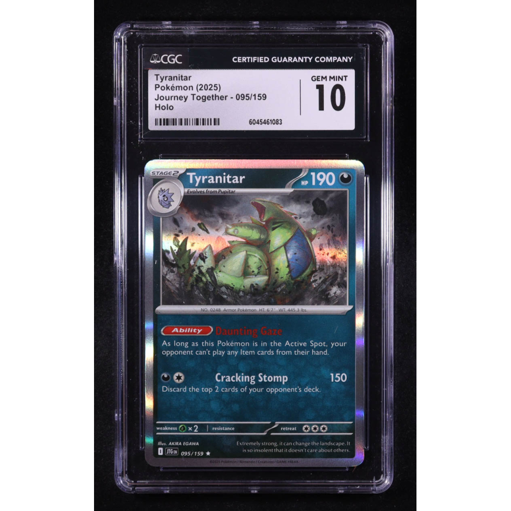 Tyranitar 2025 Pokemon Journey Together #095 (CGC 10) at PristineAuction.com