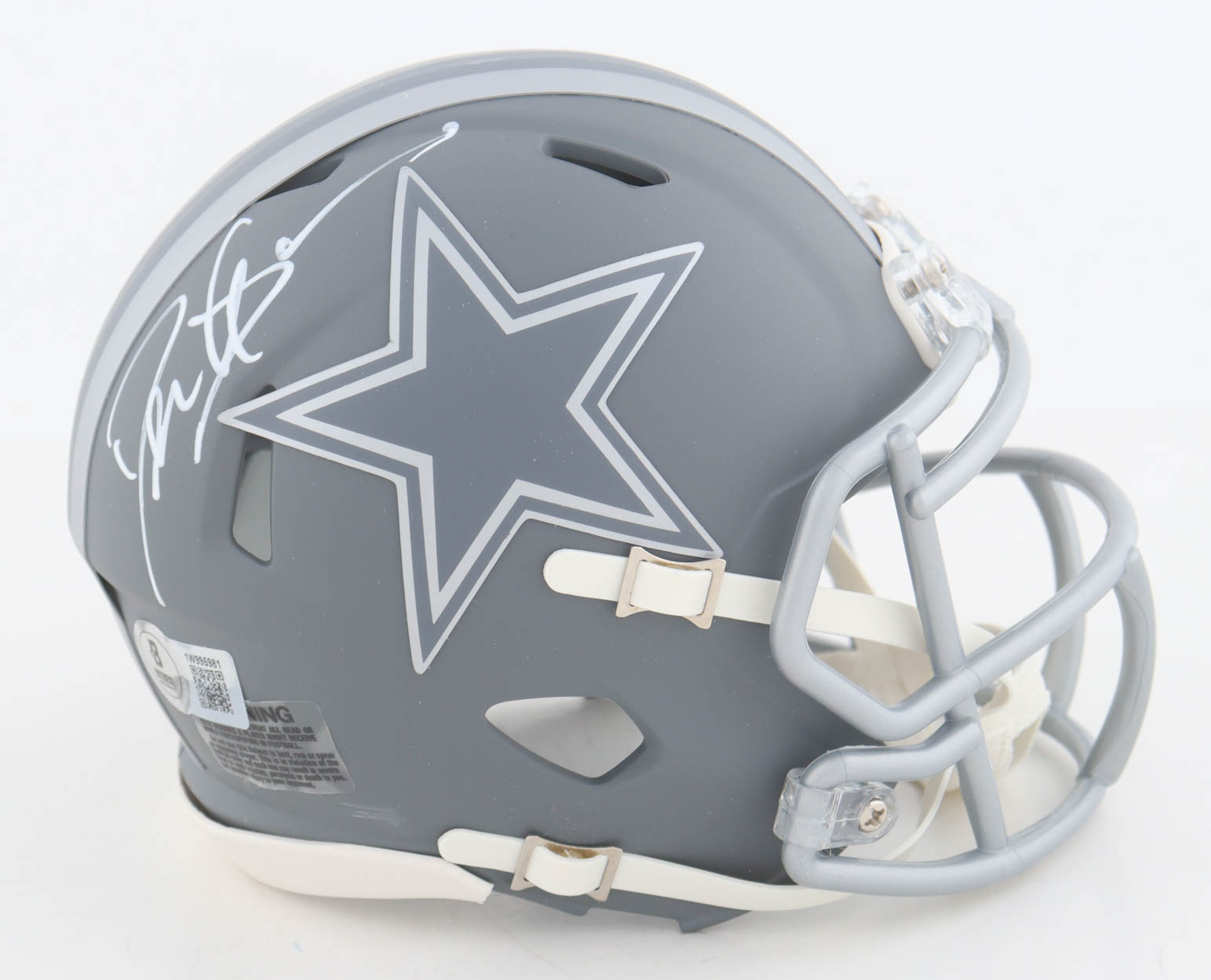 Deion Sanders Signed Cowboys Slate Alternate Speed Mini Helmet (Beckett) at PristineAuction.com Deion Sanders Signed Cowboys Slate Alternate Speed Mini Helmet (Beckett) at PristineAuction.com