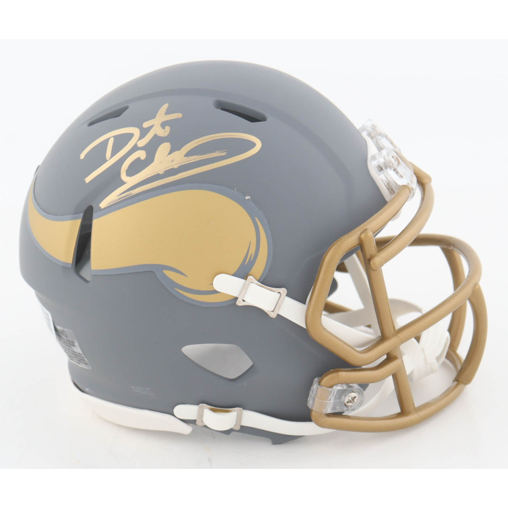 Daunte Culpepper Signed Vikings Slate Alternate Speed Mini Helmet (Beckett) at PristineAuction.com