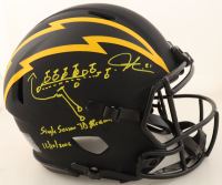 LaDainian Tomlinson Signed Chargers Full-Size Authentic On-Field Eclipse Alternate Speed Helmet Inscribed "Single Season TD Record" & "12/10/2006" with Hand-Drawn Play (Beckett) at PristineAuction.com