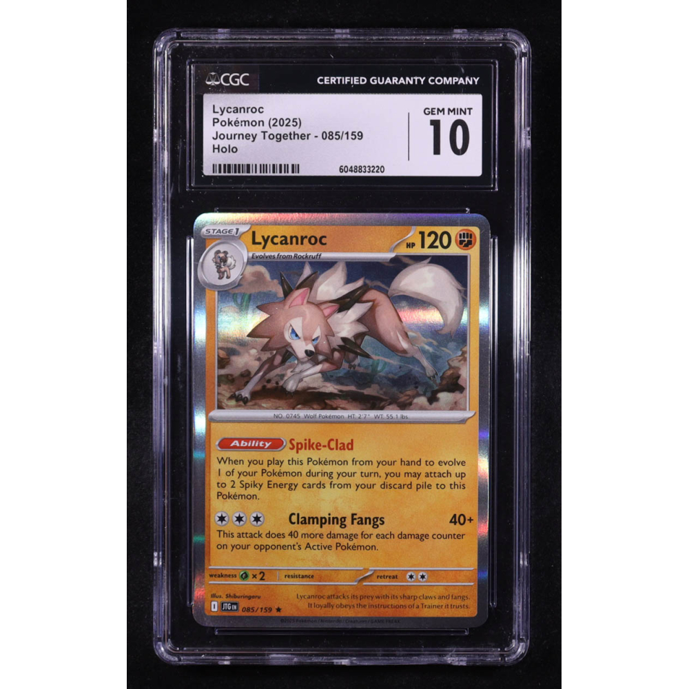 Lycanroc 2025 Pokemon Journey Together #085 (CGC 10) at PristineAuction.com