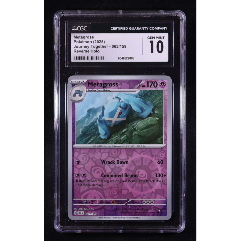 Metagross 2025 Pokemon Journey Together #063 (CGC 10) at PristineAuction.com