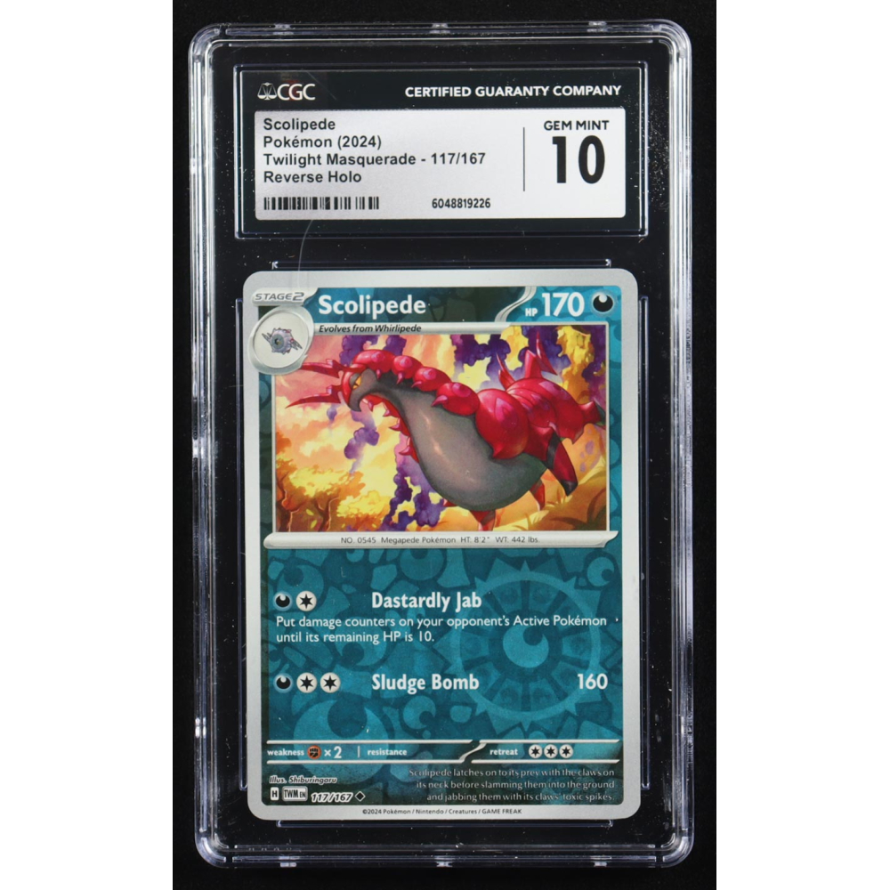 Scolipede 2024 Pokemon Twilight Masquerade #117 (CGC 10) at PristineAuction.com