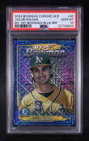 Jacob Wilson 2024 Bowman Chrome M/B My 1st Bowman Blue Refractor #M1B-40 RC #018/150 (PSA 10) at PristineAuction.com