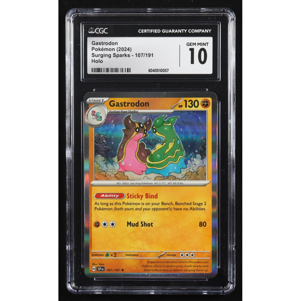 Gastrodon 2024 Pokemon Surging Sparks #107 (CGC 10) at PristineAuction.com