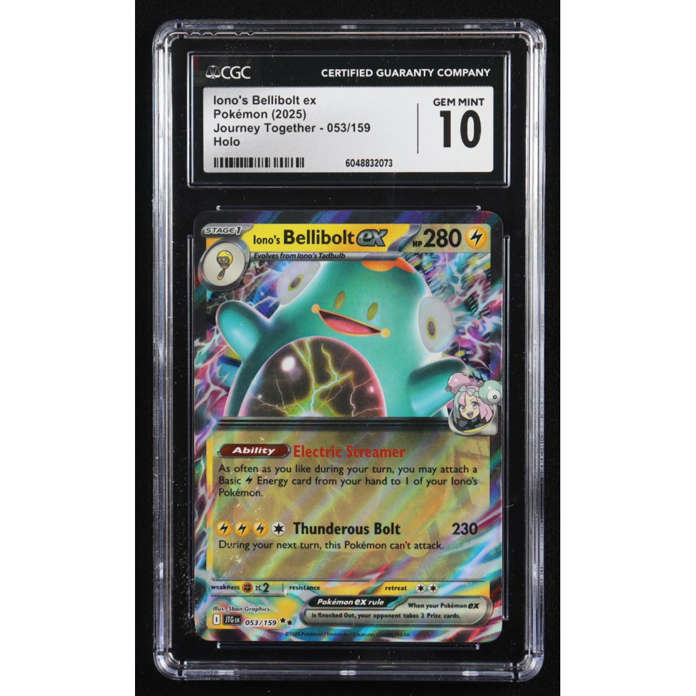Iono's Bellibolt ex 2025 Pokemon Journey Together #053 (CGC 10) at PristineAuction.com