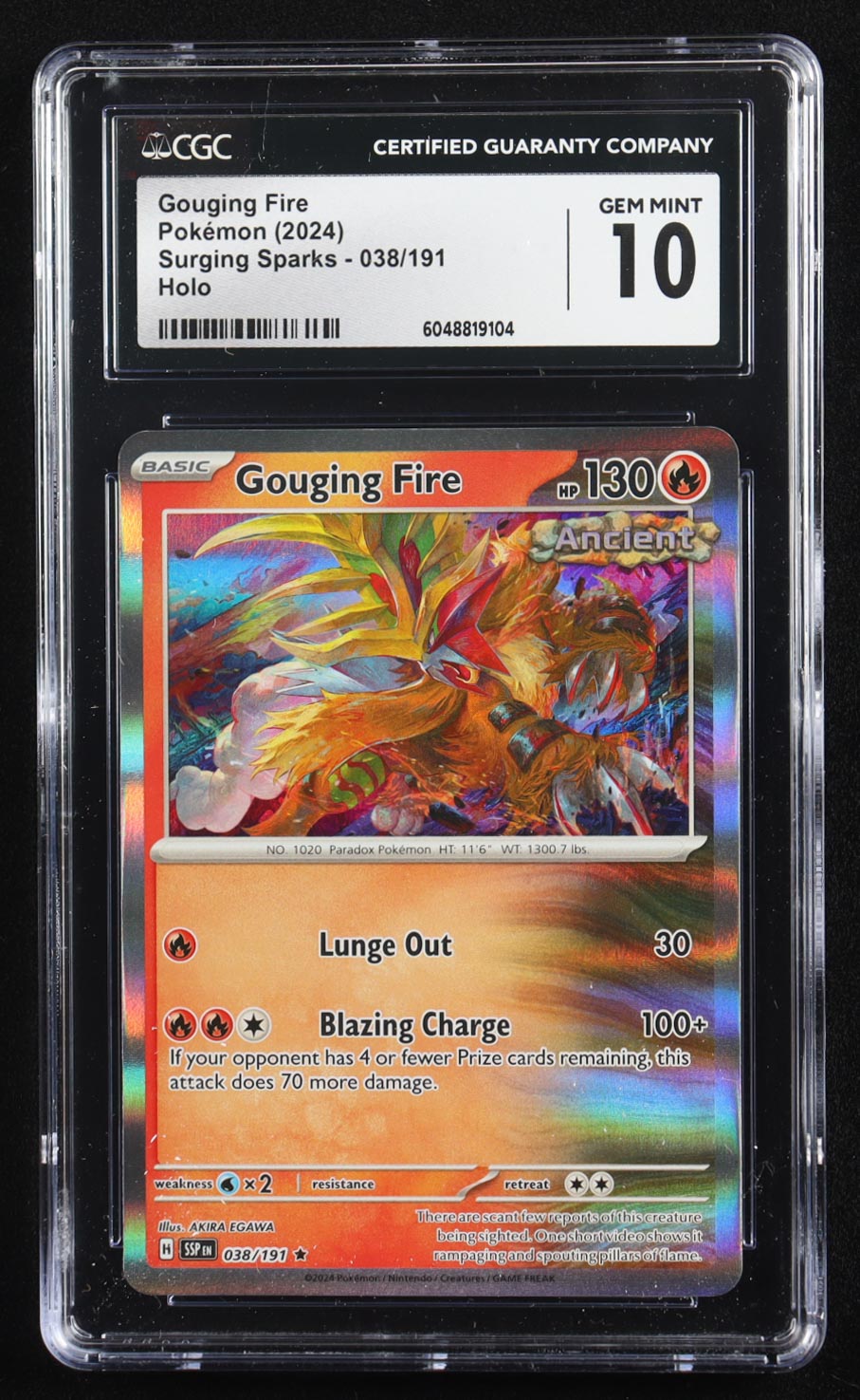 Gouging Fire 2024 Pokemon Surging Sparks #038 (CGC 10) at PristineAuction.com Gouging Fire 2024 Pokemon Surging Sparks #038 (CGC 10) at PristineAuction.com