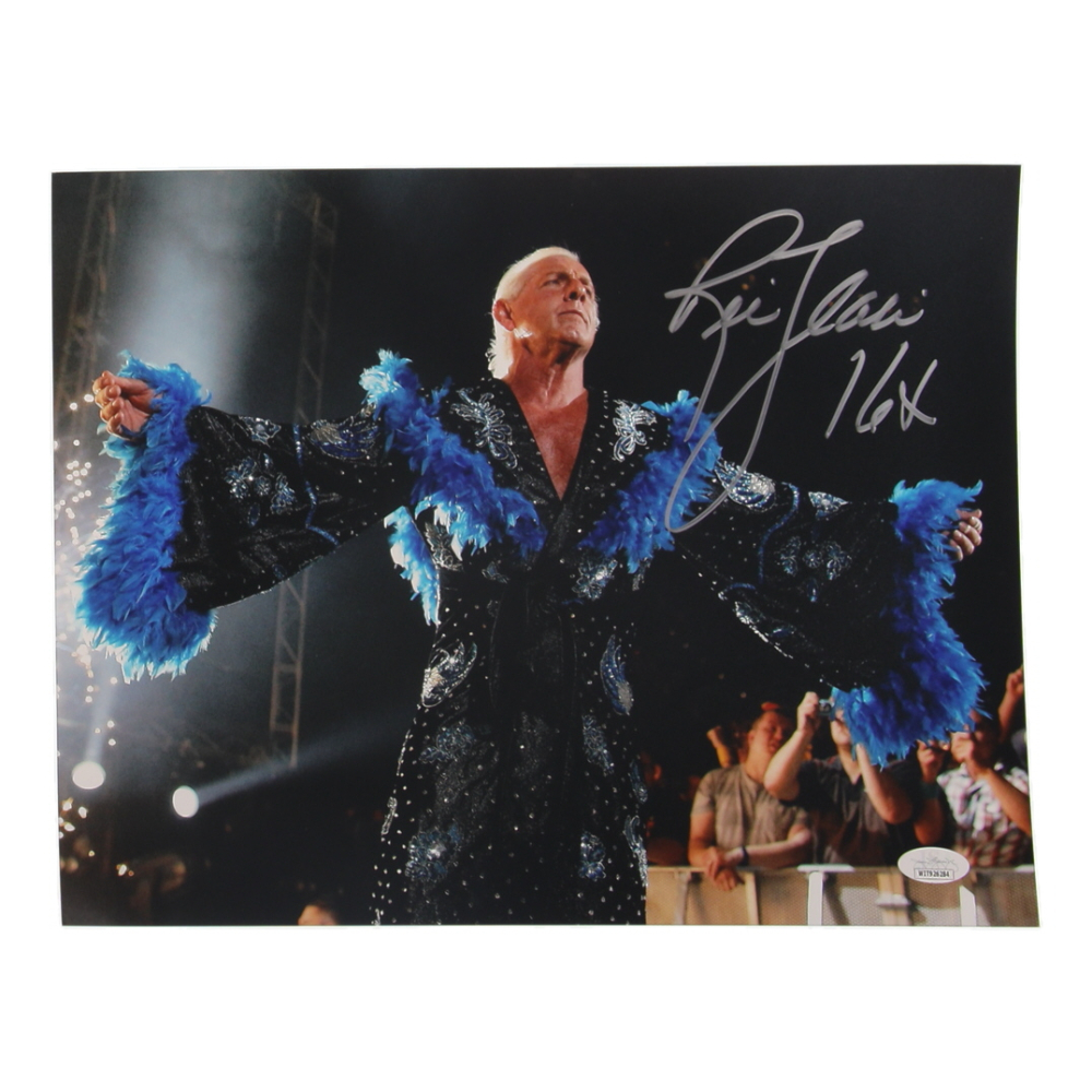 Ric Flair Signed WWE 11x14 Photo Inscribed "16x" (JSA & Flair) at PristineAuction.com