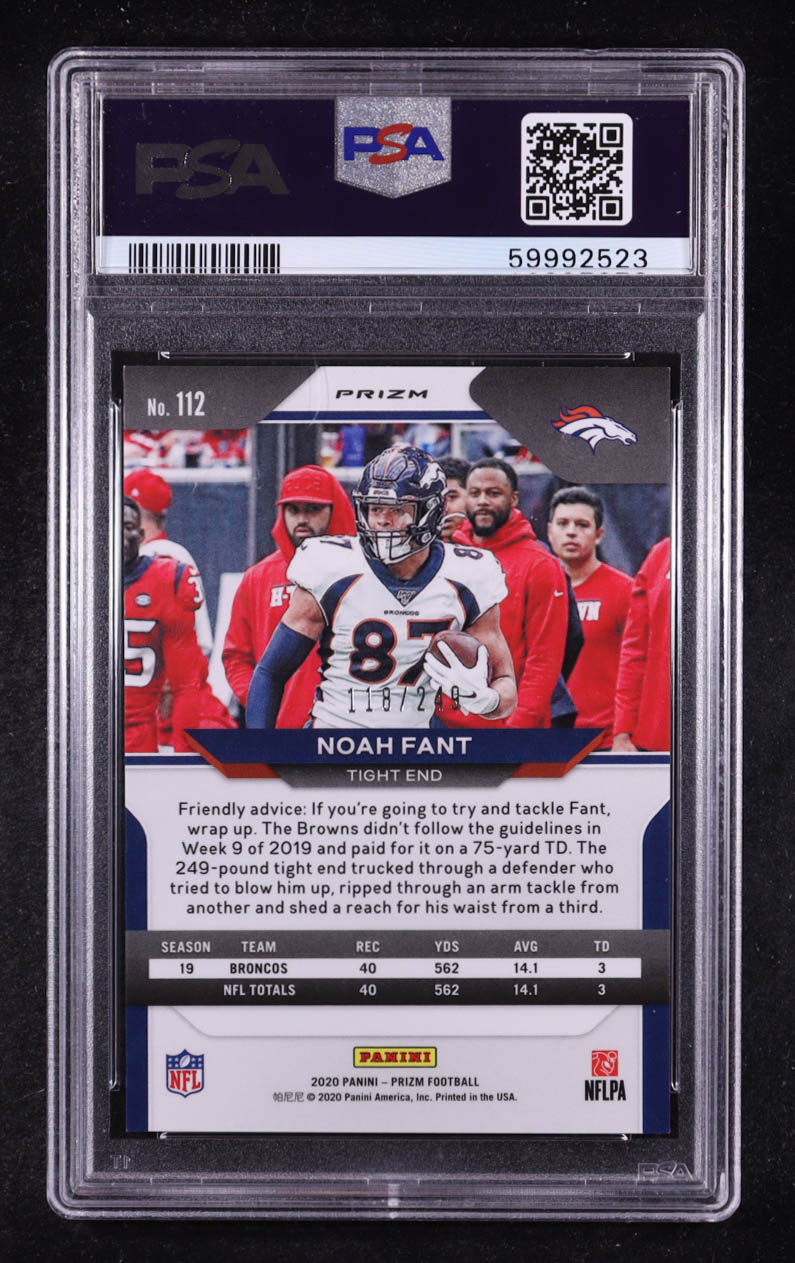 Noah Fant 2020 Panini Prizm Prizms Orange #112 #118/249 (PSA 8.5) at PristineAuction.com Noah Fant 2020 Panini Prizm Prizms Orange #112 #118/249 (PSA 8.5) at PristineAuction.com