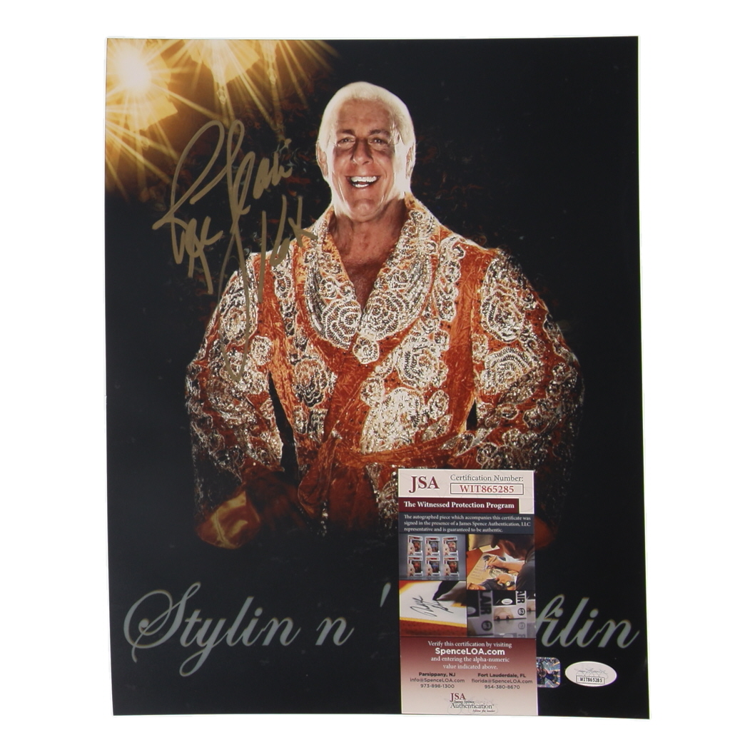 Ric Flair Signed WWE 11x14 Photo Inscribed "16x" (JSA & Flair) at PristineAuction.com Ric Flair Signed WWE 11x14 Photo Inscribed "16x" (JSA & Flair) at PristineAuction.com