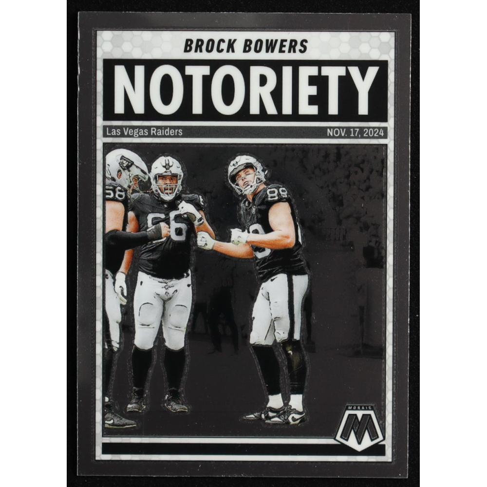 Brock Bowers 2025 Panini Mosaic Notoriety #10 at PristineAuction.com