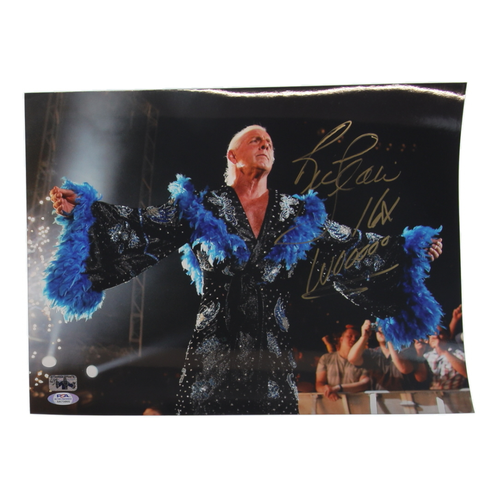 Ric Flair Signed WWE 11x14 Photo Inscribed "16x" & "Wooooo" (PSA & Flair) at PristineAuction.com
