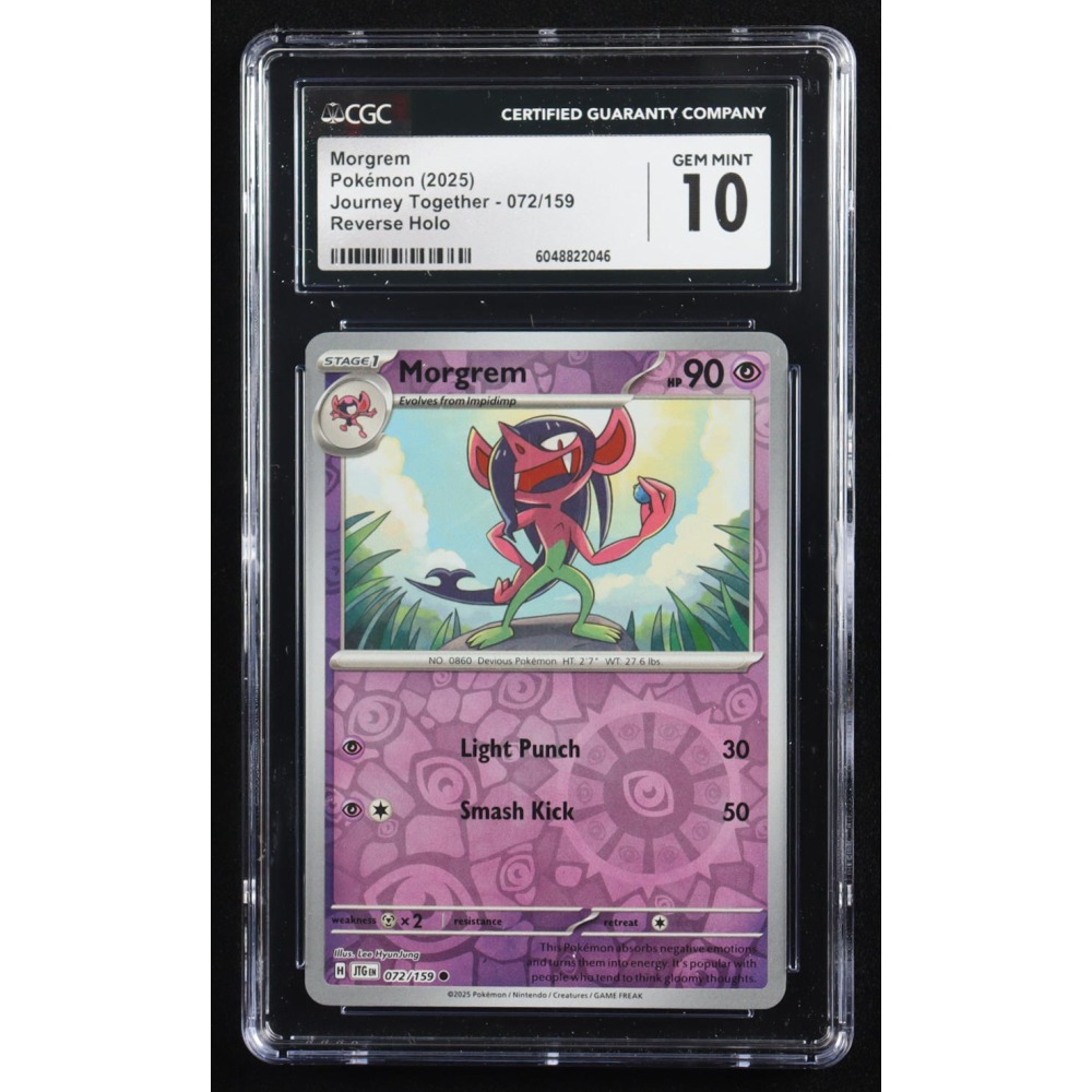 Morgrem 2025 Pokemon Journey Together #072 (CGC 10) at PristineAuction.com