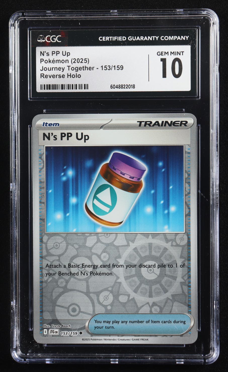N's PP Up 2025 Pokemon Journey Together #153 (CGC 10) at PristineAuction.com N's PP Up 2025 Pokemon Journey Together #153 (CGC 10) at PristineAuction.com