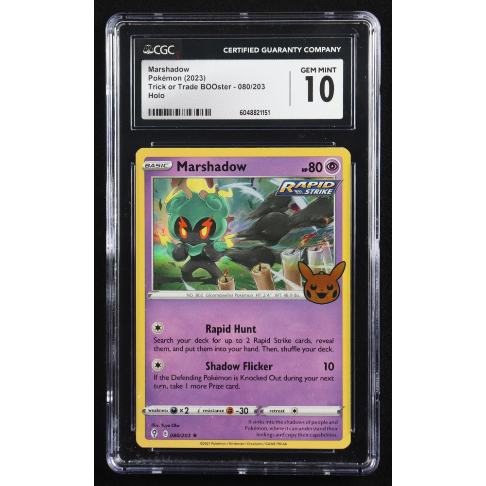 Marshadow 2023 Pokemon Trick or Trade BOOster #080 (CGC 10) at PristineAuction.com