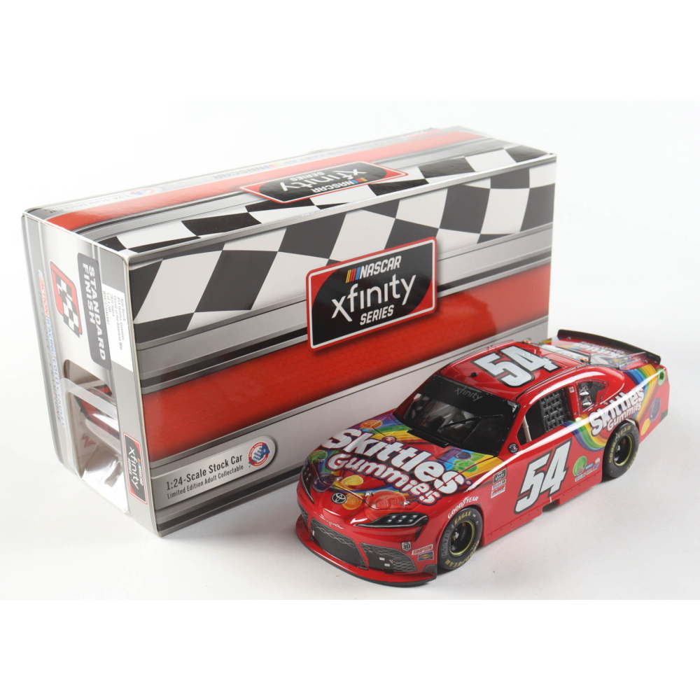 Kyle Busch 2021 NASCAR #54 Skittles Gummies - Circuit of the Americas Win - 2021 Supra - 1:24 Premium Action Diecast Car at PristineAuction.com