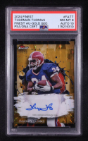 Thurman Thomas 2024 Finest Autographs Gold Geometric Refractors #FATT #37/50 (PSA 8 | Autograph Graded 10) at PristineAuction.com