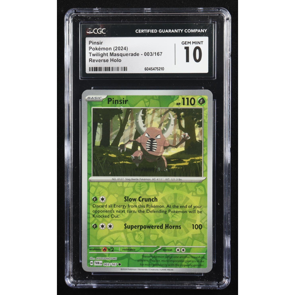 Pinsir 2024 Pokemon Twilight Masquerade #003 (CGC 10) at PristineAuction.com