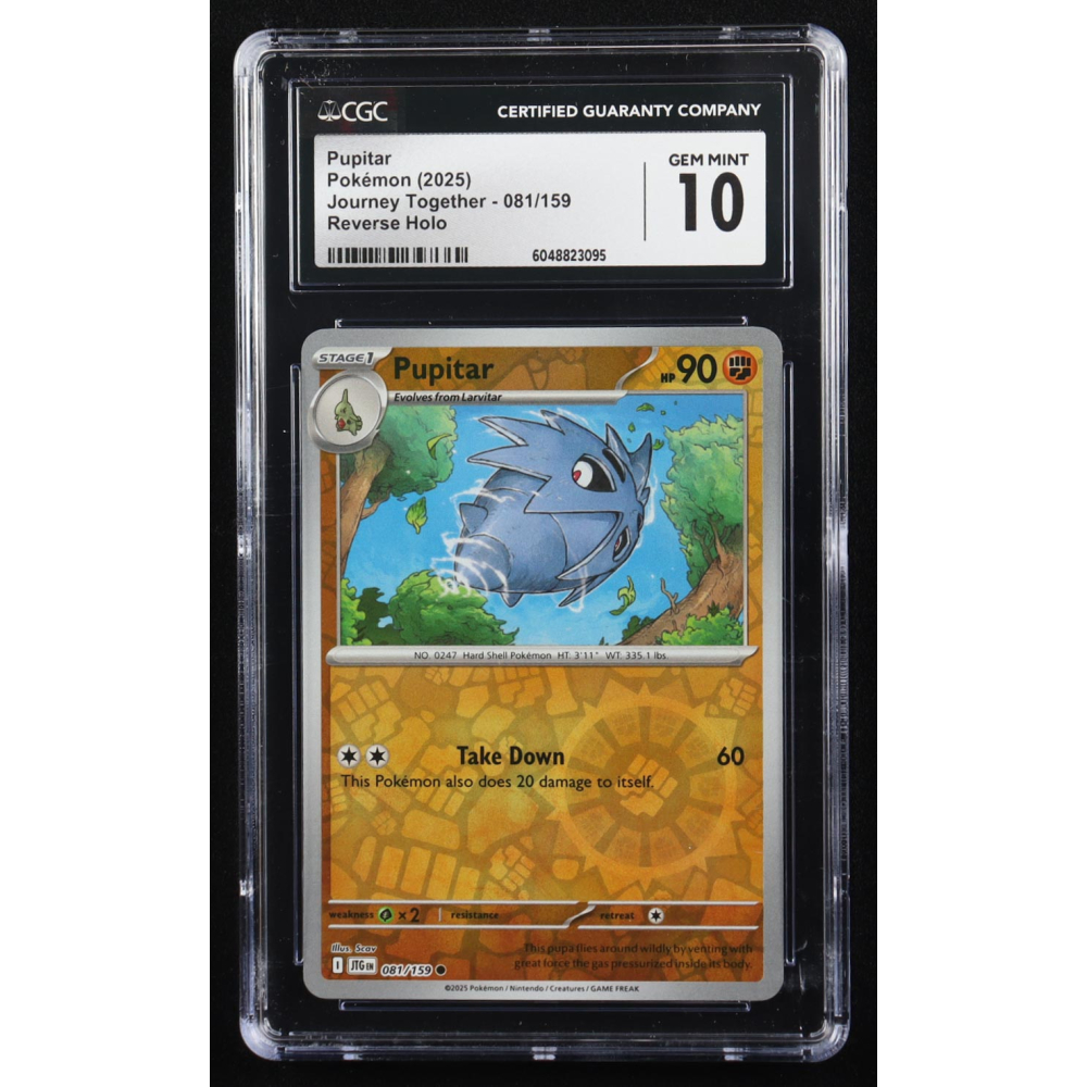 Pupitar 2025 Pokemon Journey Together #081 (CGC 10) at PristineAuction.com