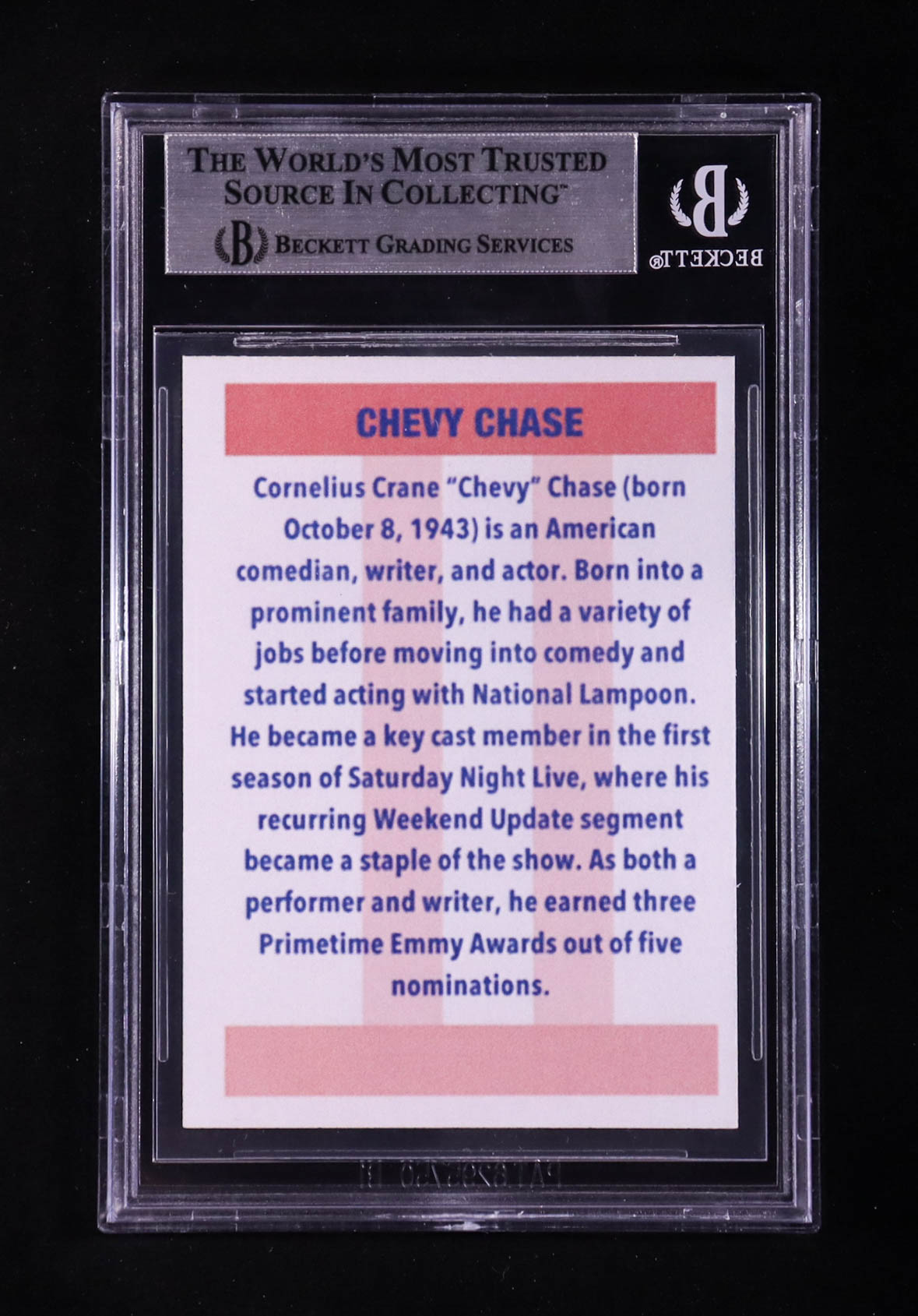 Chevy Chase Signed "Fletch" Custom Trading Card (BGS) at PristineAuction.com Chevy Chase Signed "Fletch" Custom Trading Card (BGS) at PristineAuction.com