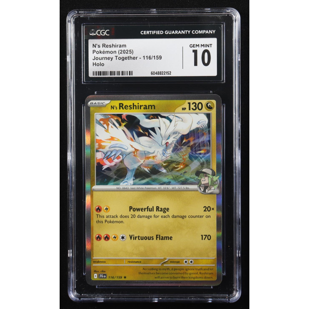 N's Reshiram 2025 Pokemon Journey Together #116 (CGC 10) at PristineAuction.com