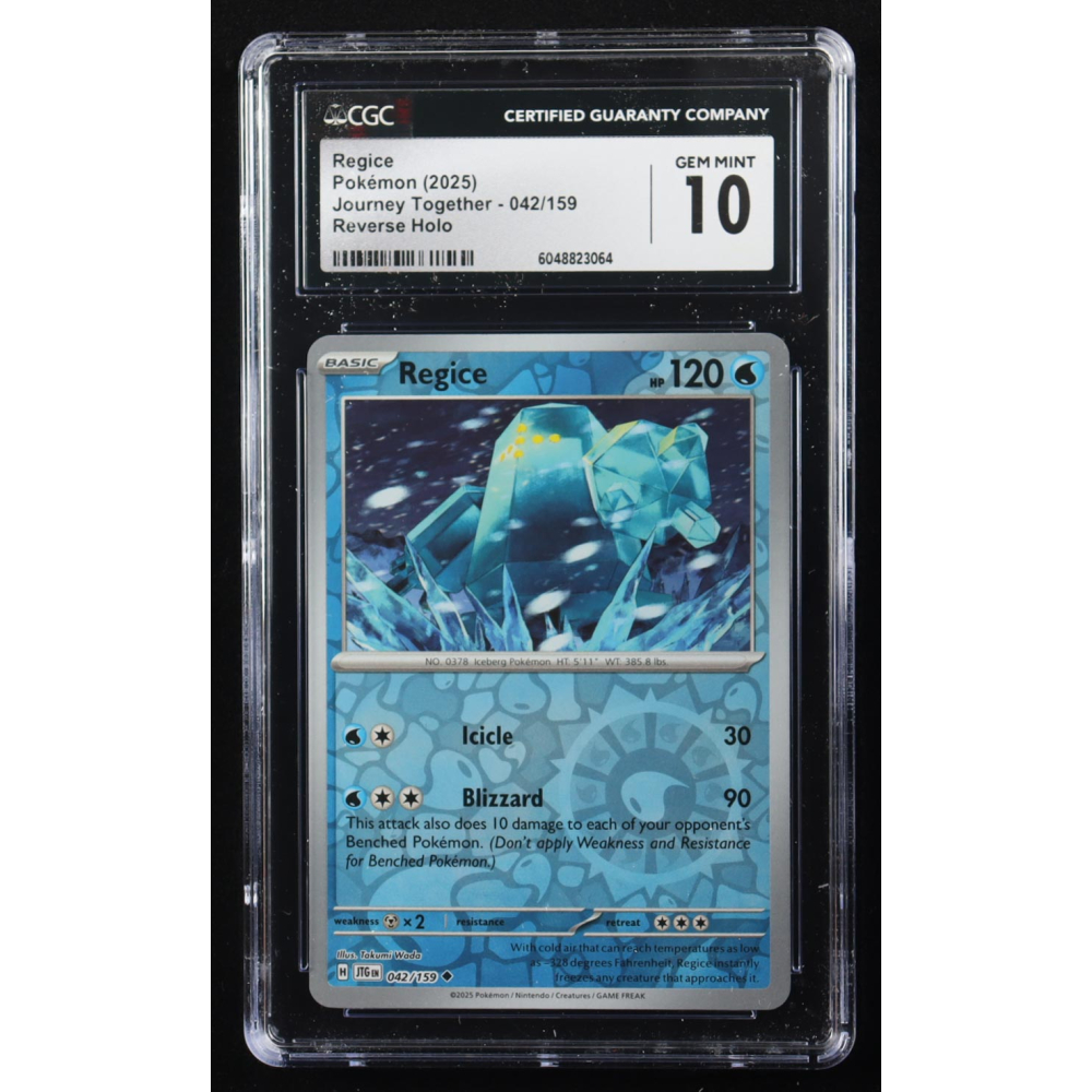 Regice 2025 Pokemon Journey Together #042 (CGC 10) at PristineAuction.com